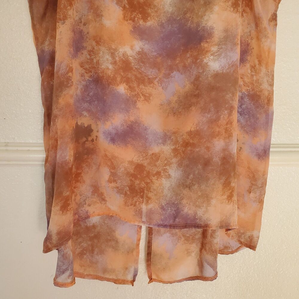 Paper Crane Chiffon Top With Cynthia Rowley Tank Womens M Orange Pink Lace - Picture 6 of 15